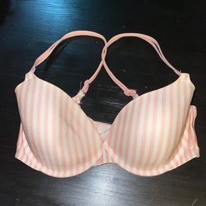 Pink and White Stripe VICTORIA SECRET Size 36D Bra